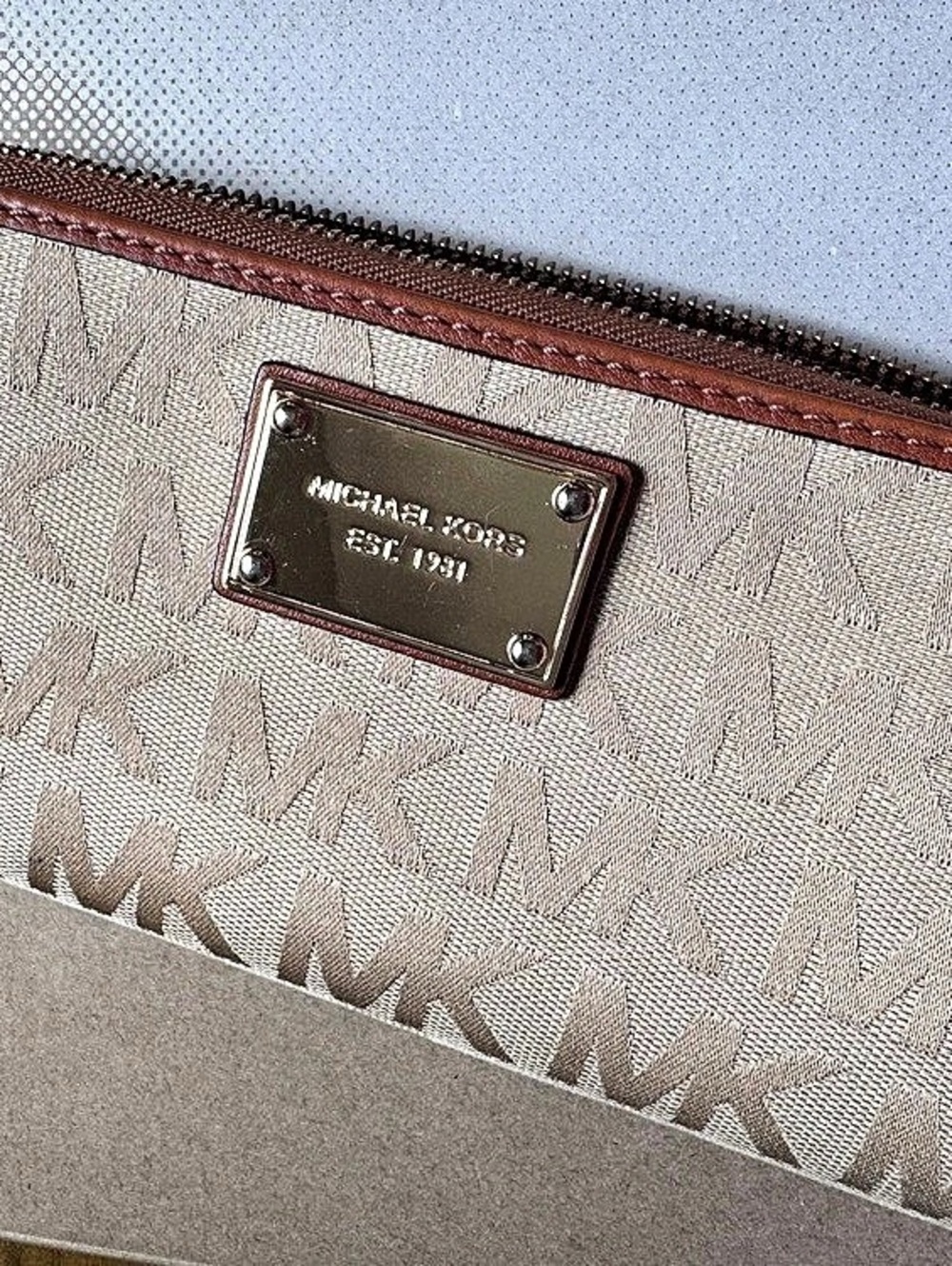 Michael Kors Jet Set Travel MK Signature Jacquard Continental Zip-Around Wallet